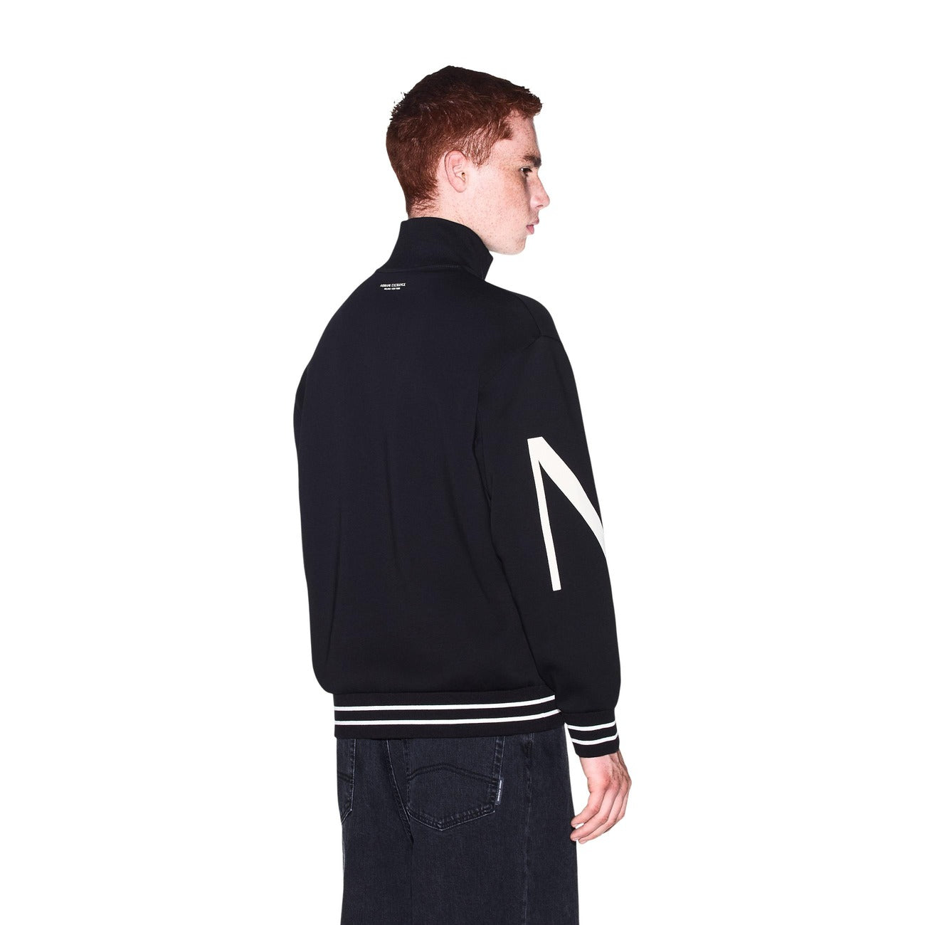 Sweat Zippé Armani Exchange Homme Imprimé – Noir