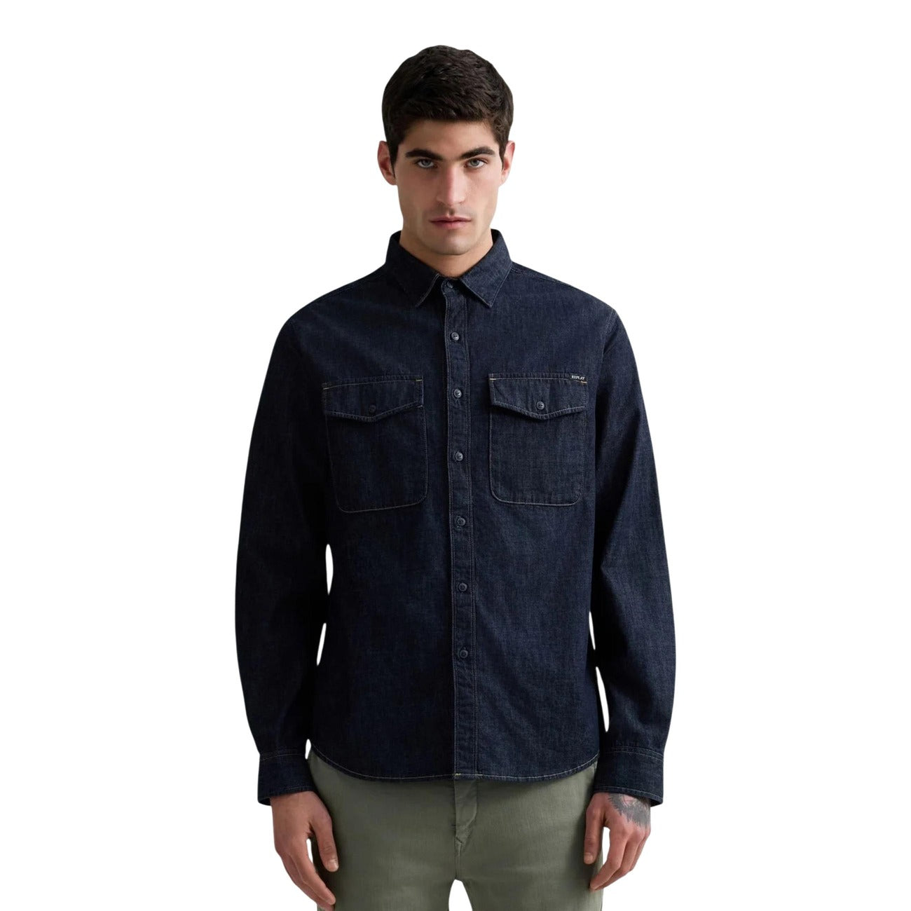 Chemise Denim Replay Homme – Bleu