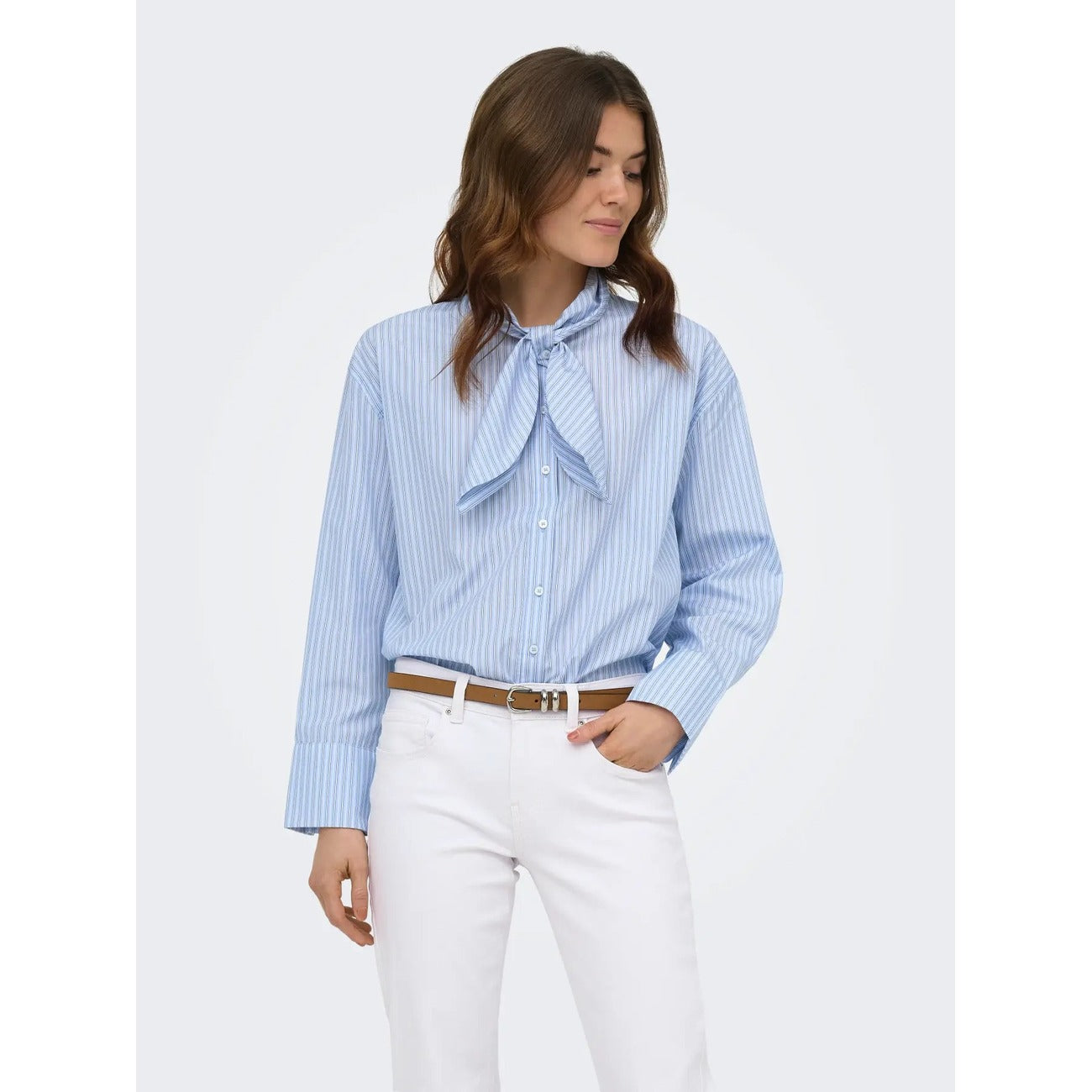 Chemise Rayée Only Femme – Bleu Azur