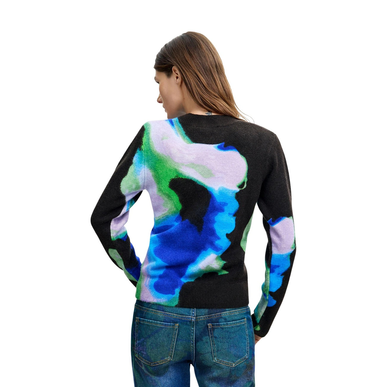 Pull imprimé femme Desigual – Bleu
