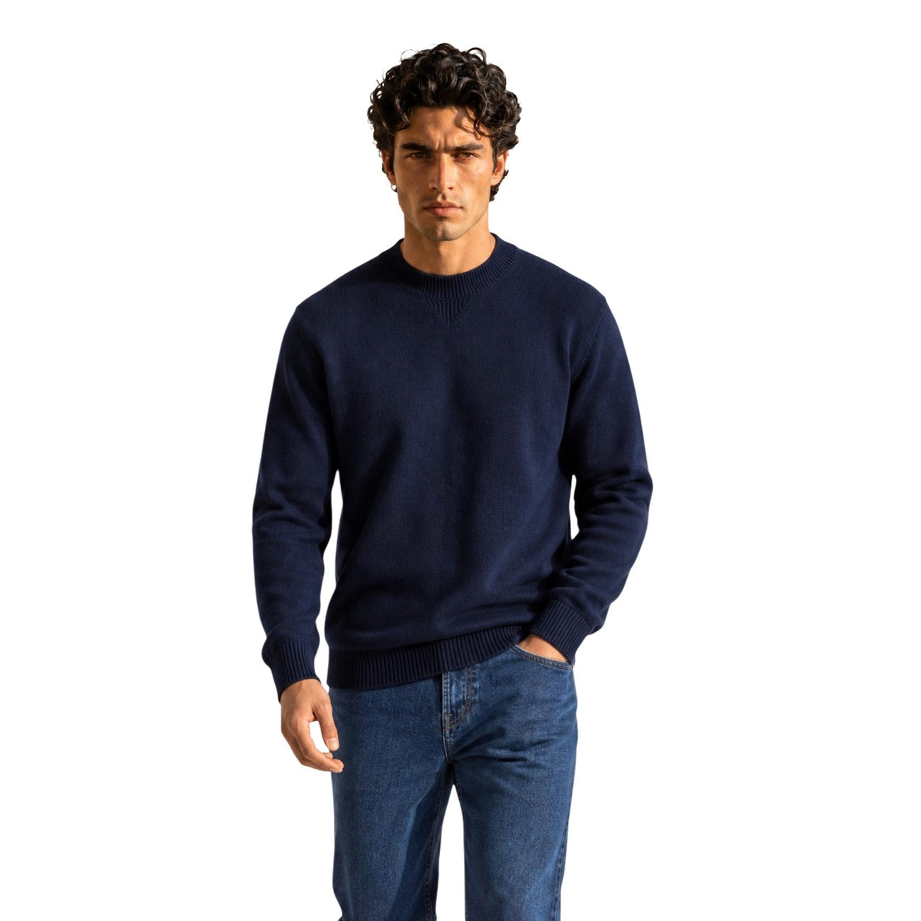 Pull Armani Exchange Homme Coton & Laine – Bleu