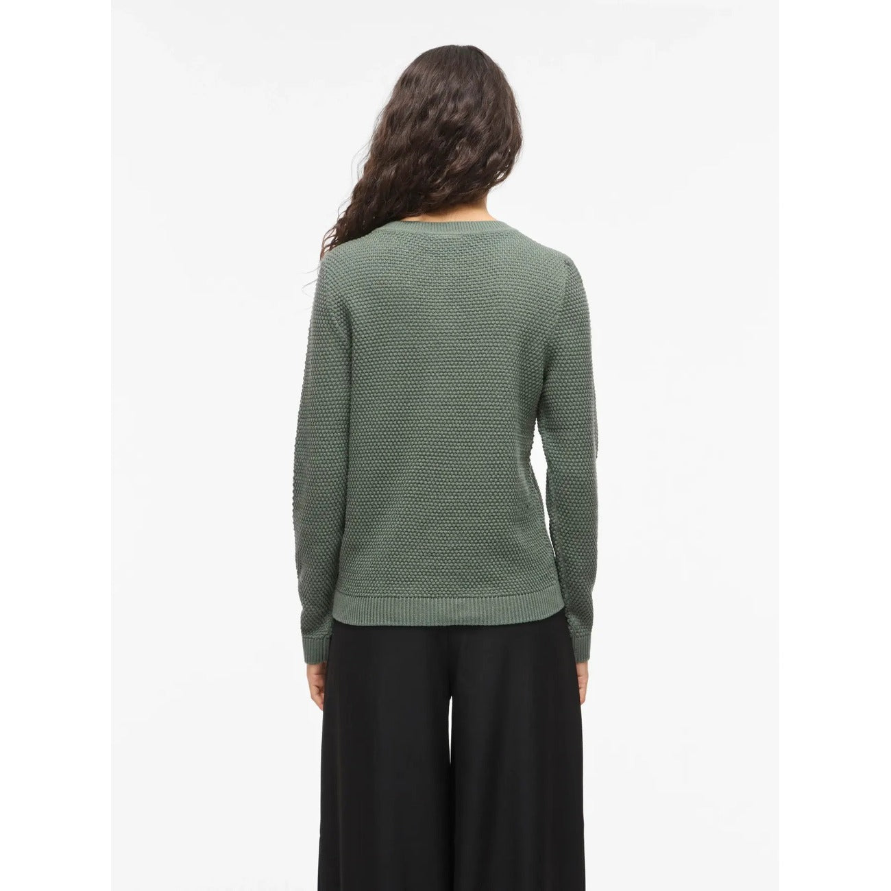 Pull Vila Clothes Femme en Coton – Vert/Noir