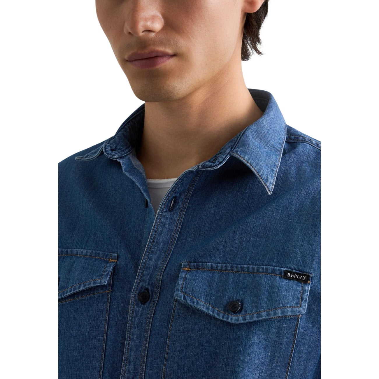 Chemise Denim Replay Homme – Bleu