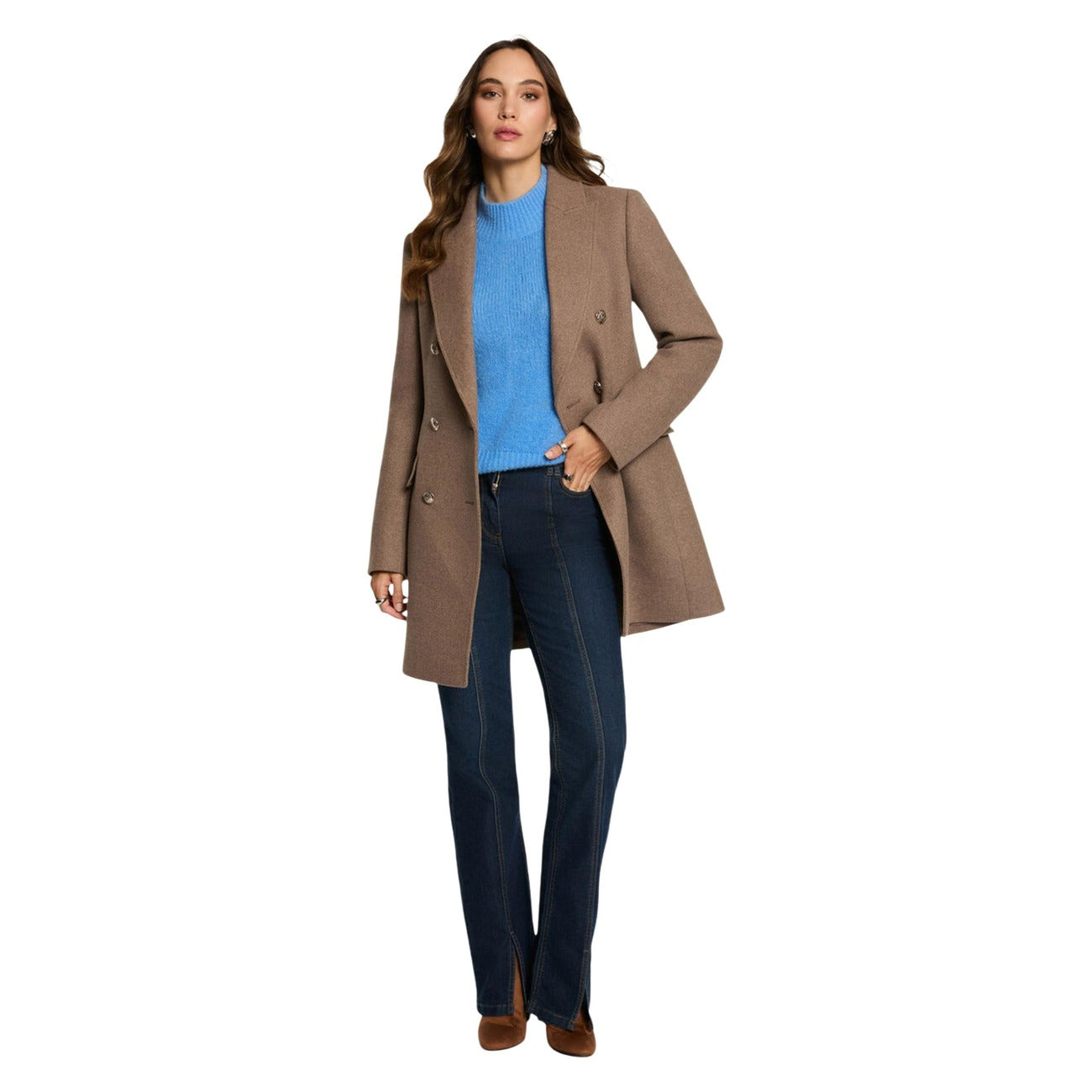 Manteau femme Morgan avec laine – Gris