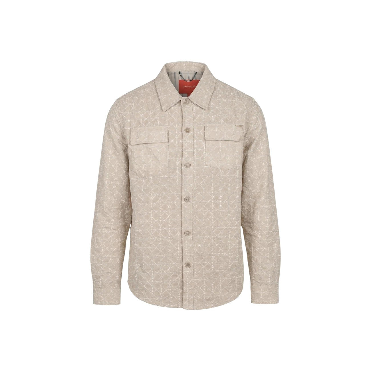 Chemise homme Gianni Lupo géométrique – Beige