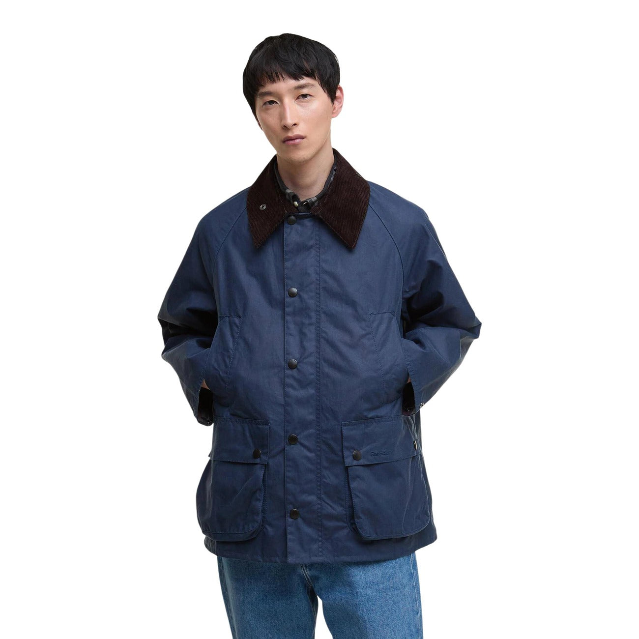 Veste zippée homme Barbour en coton – Bleu