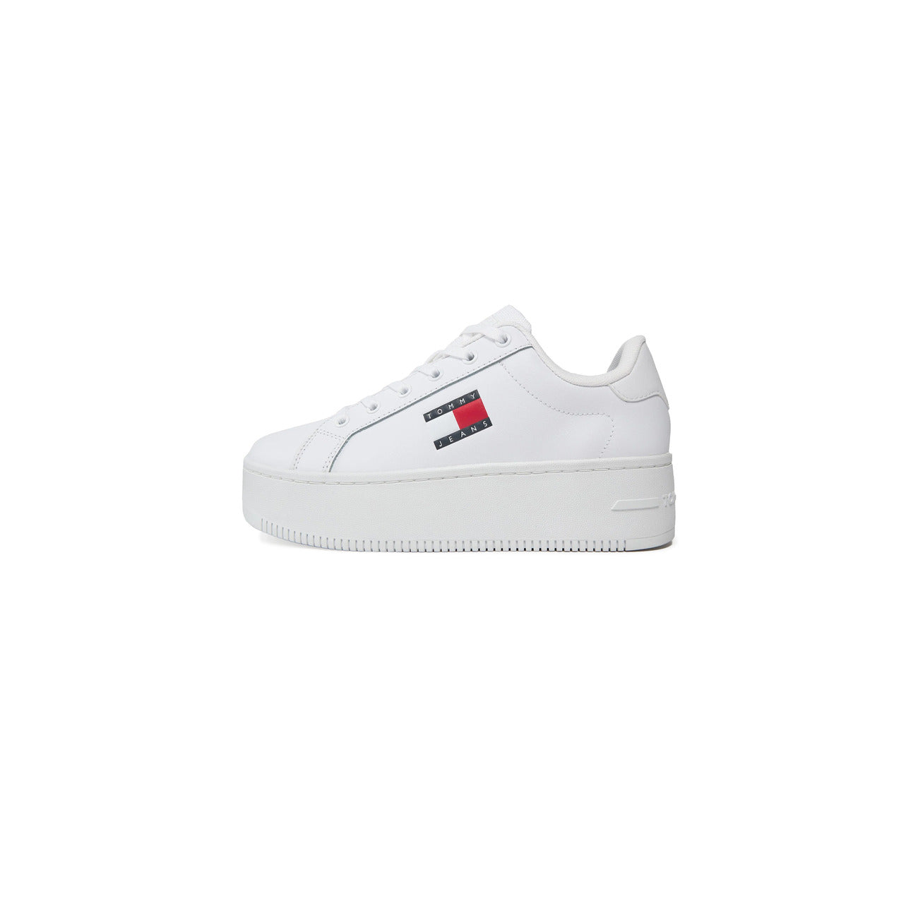 Baskets femme Tommy Hilfiger Jeans en cuir – Blanches
