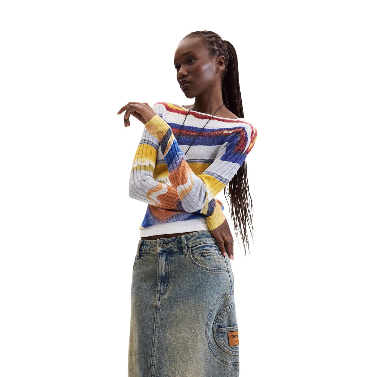 Pull Desigual Femme Manches Longues – Bleu