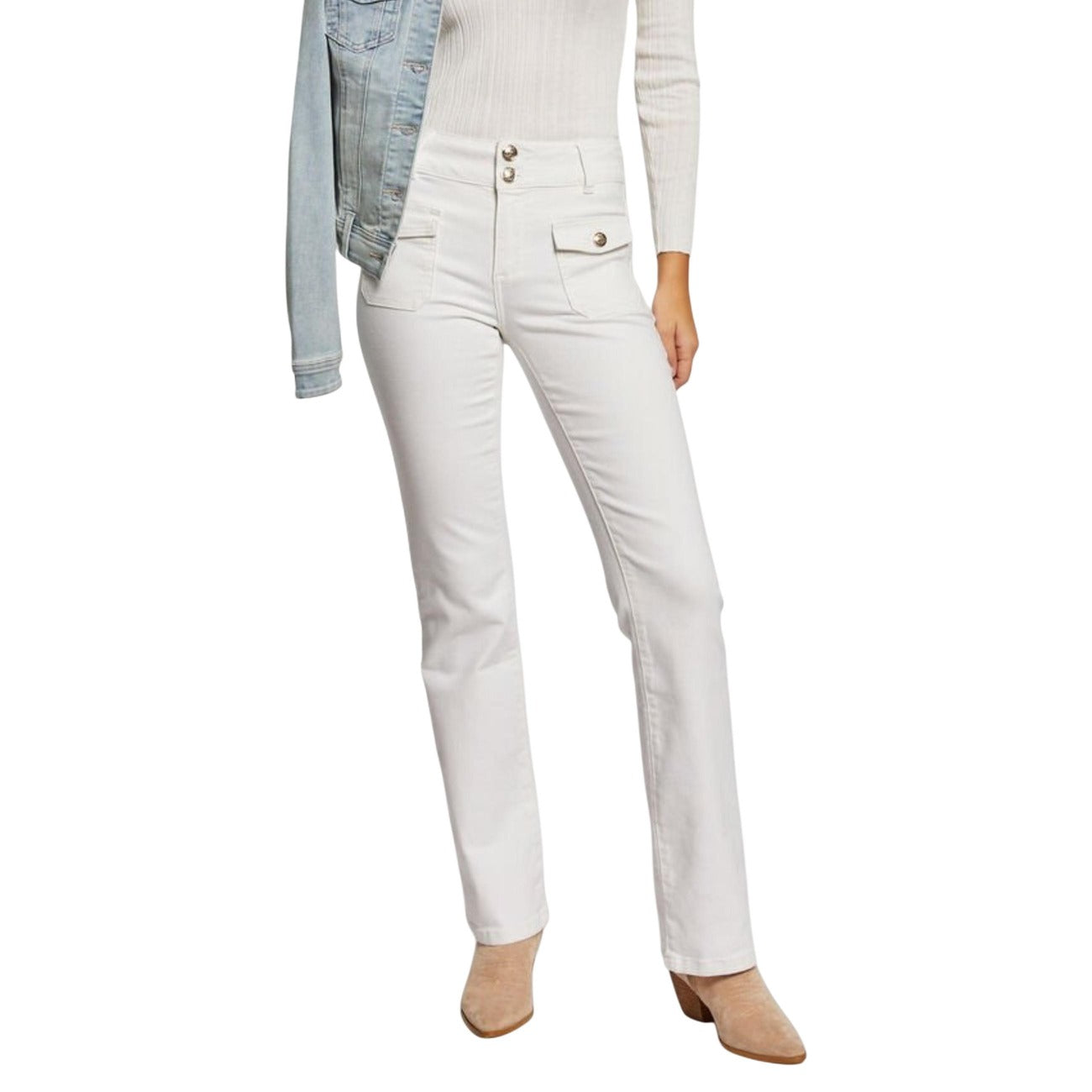 Morgan Women's Stretch Jeans – White