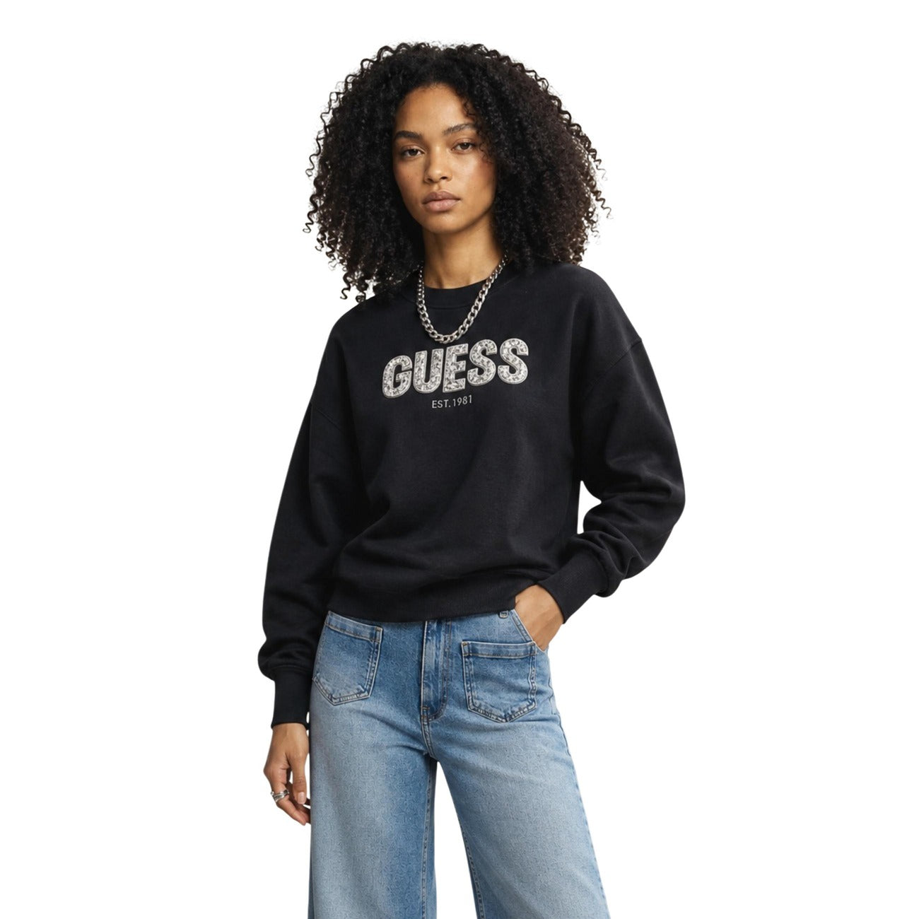 Pull Guess Madeline Femme – Blanc et Noir