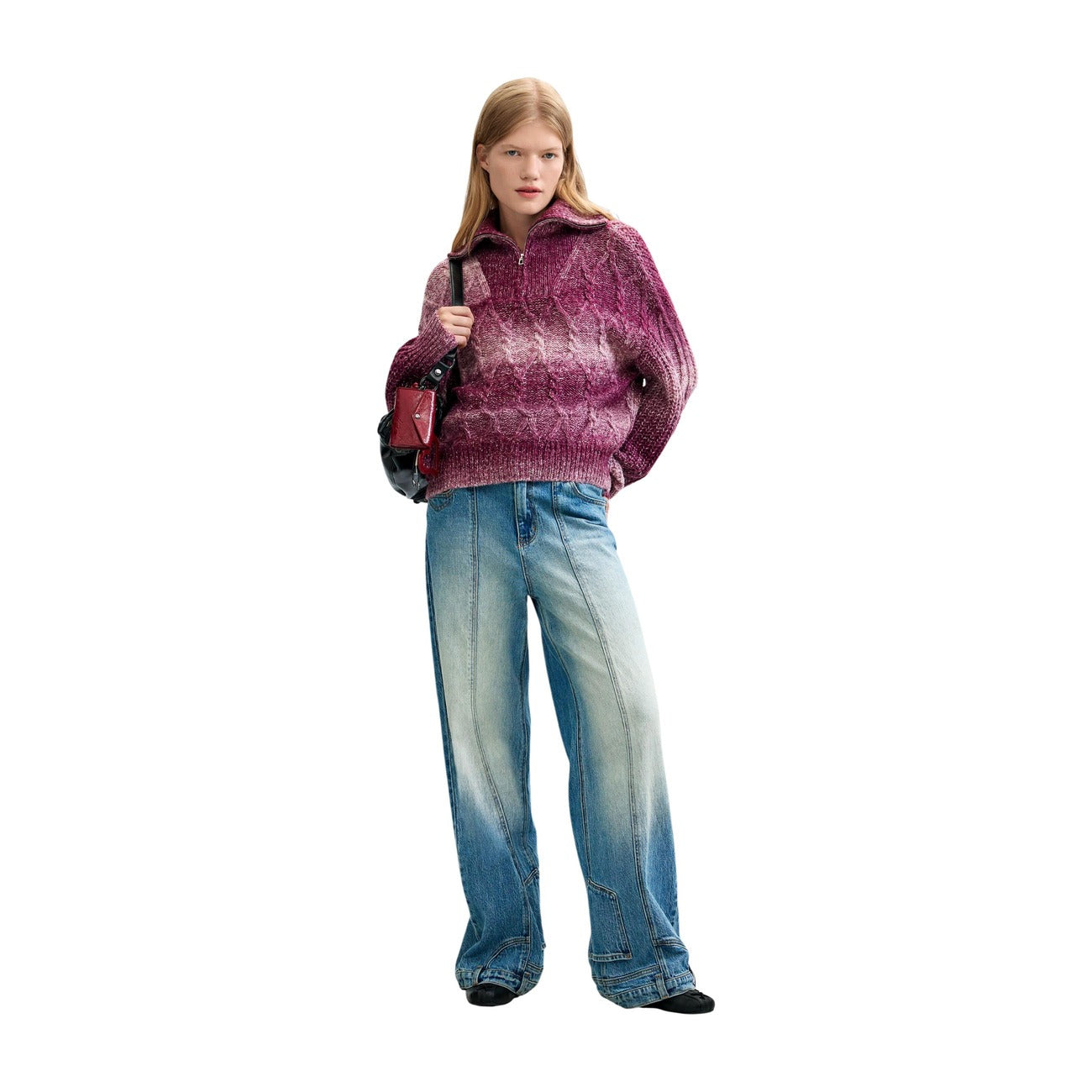 Pull Desigual Femme avec Laine – Bordeaux