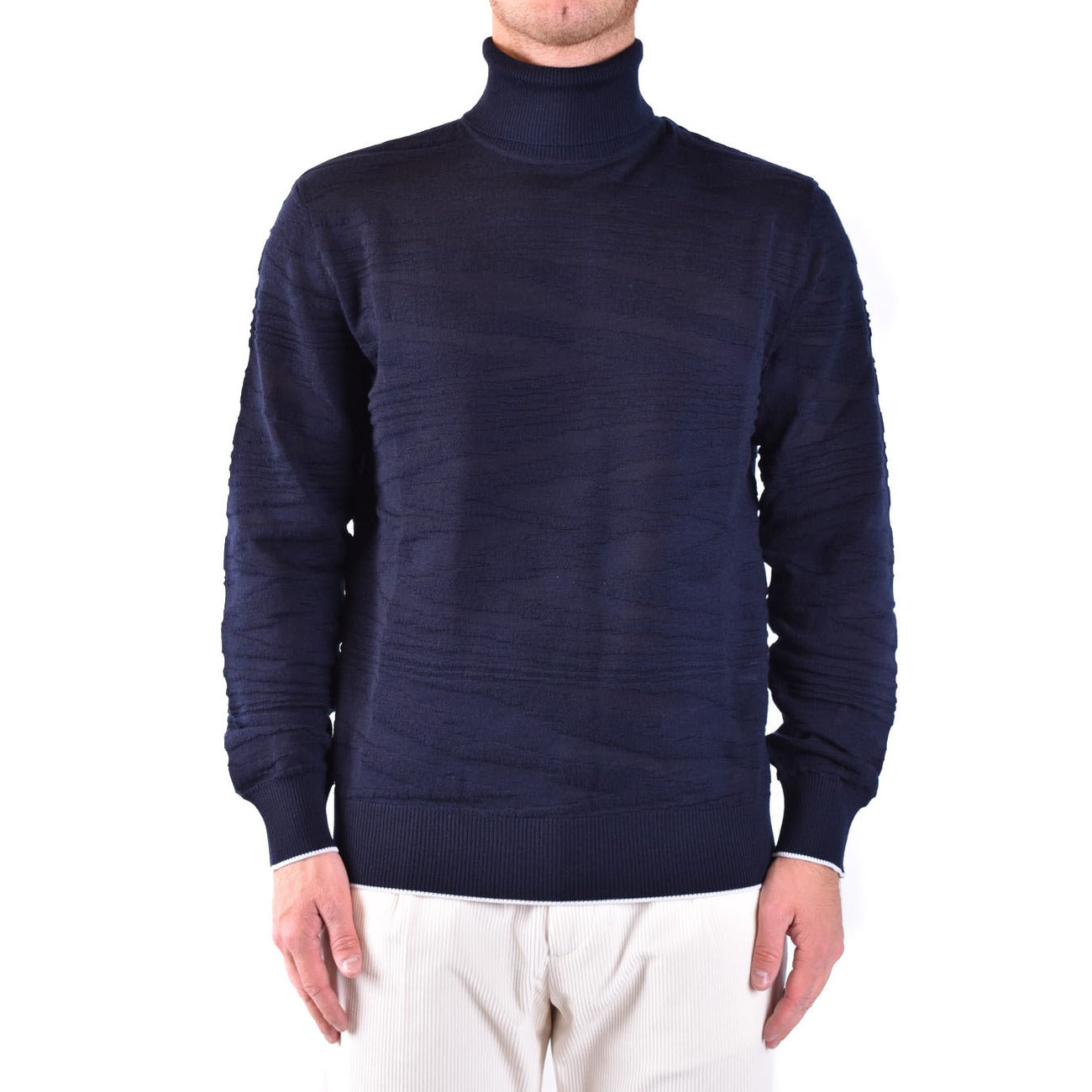 Pull col montant homme Missoni en laine – Bleu