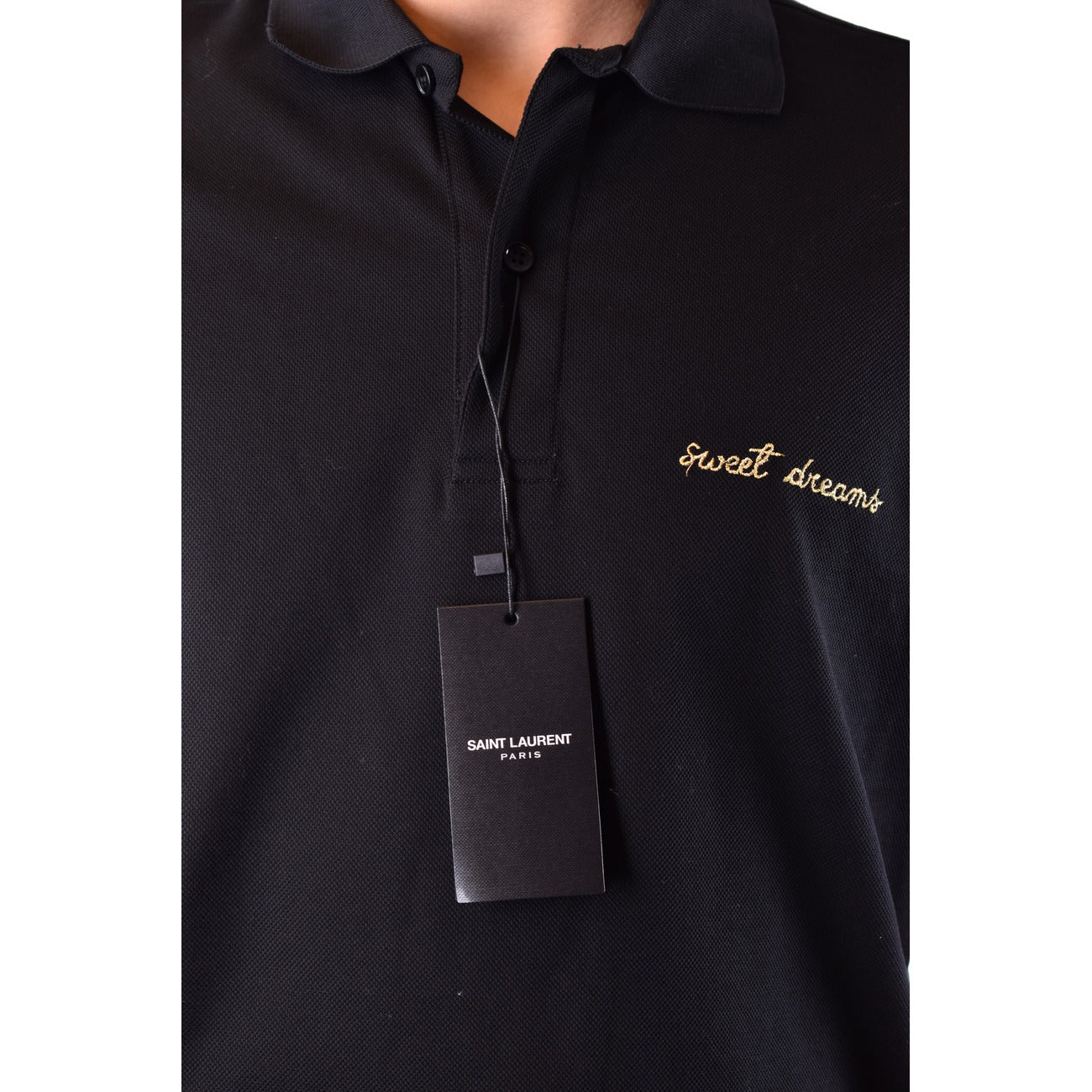 Polo homme Saint Laurent en coton – Noir