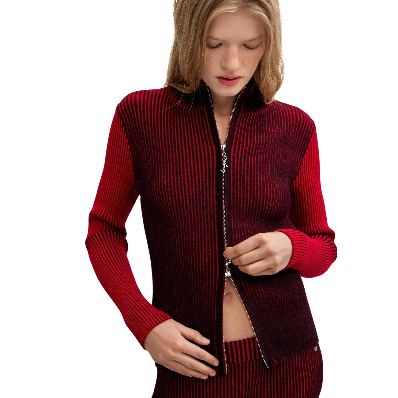 Pull slim femme Desigual – Rouge