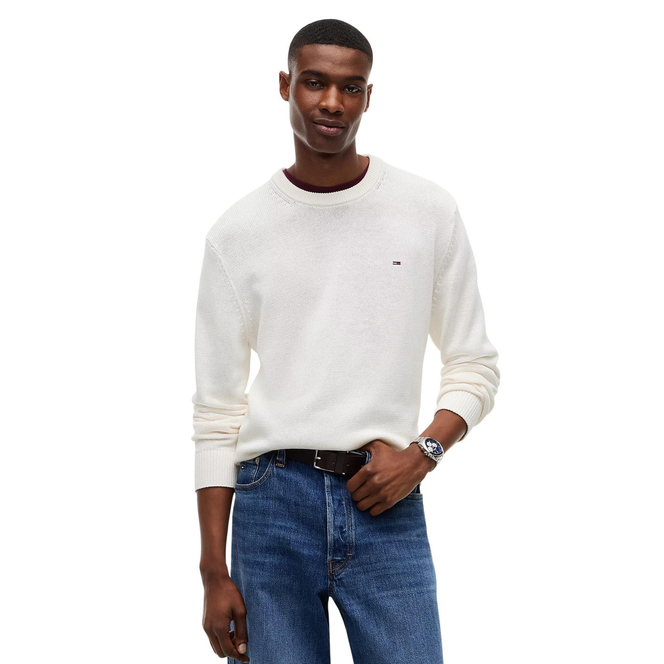 Tommy Jeans Men's Cotton Jumper – White