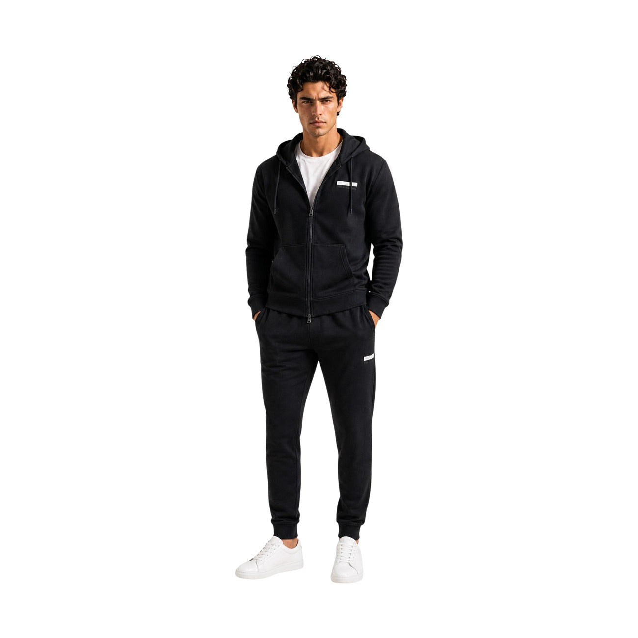 EA7 Men's Black Hooded Tracksuit