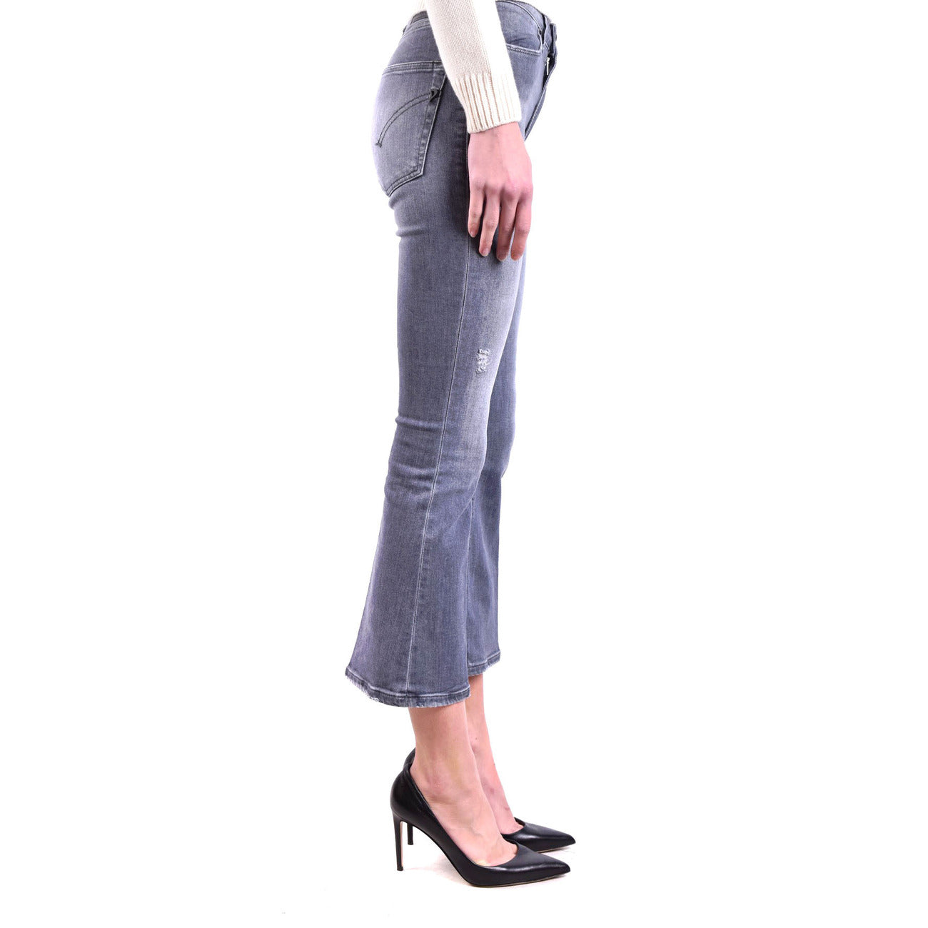 Jean femme Dondup stretch effet déchiré – Gris
