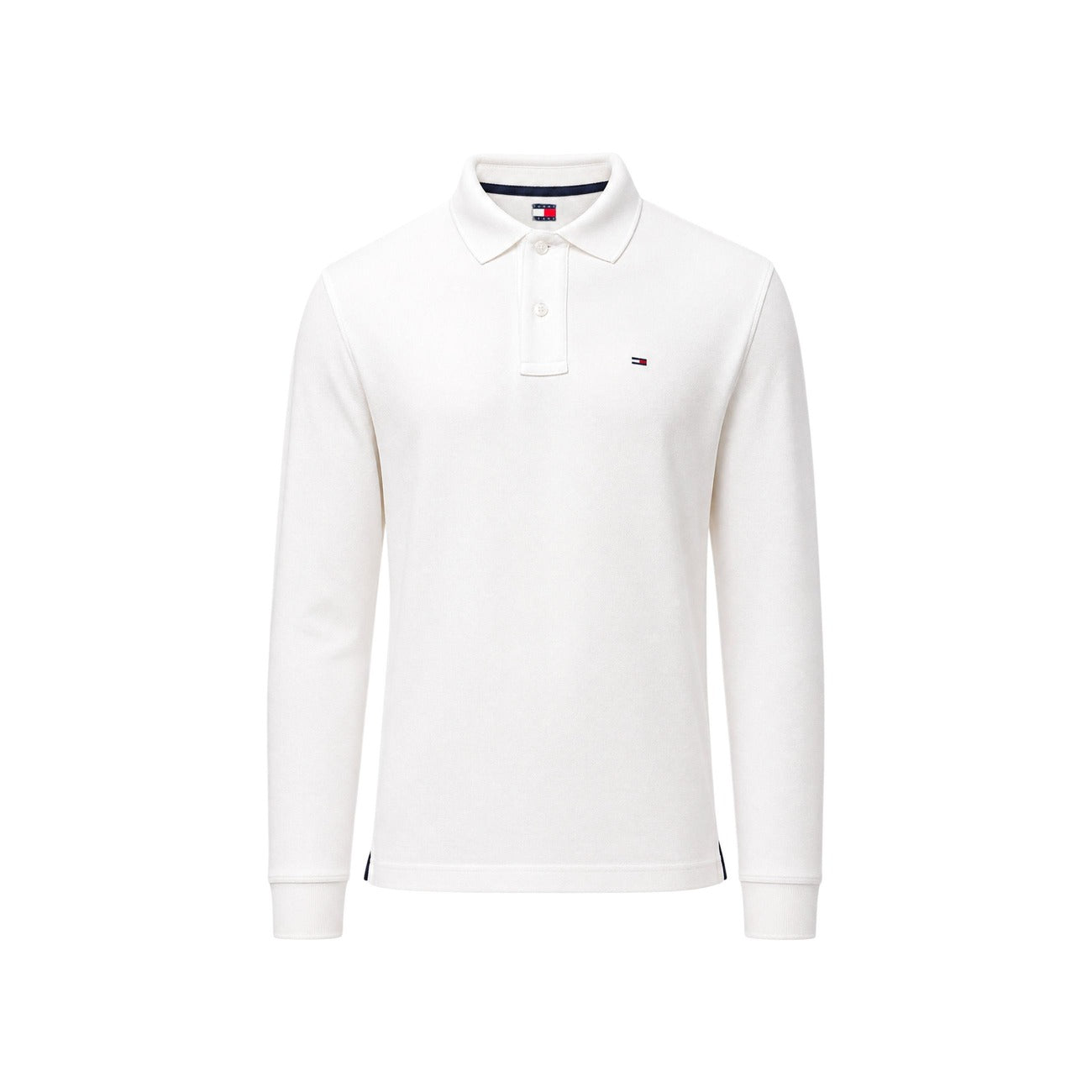 Tommy Hilfiger Jeans Men's White Long-Sleeved Polo Shirt