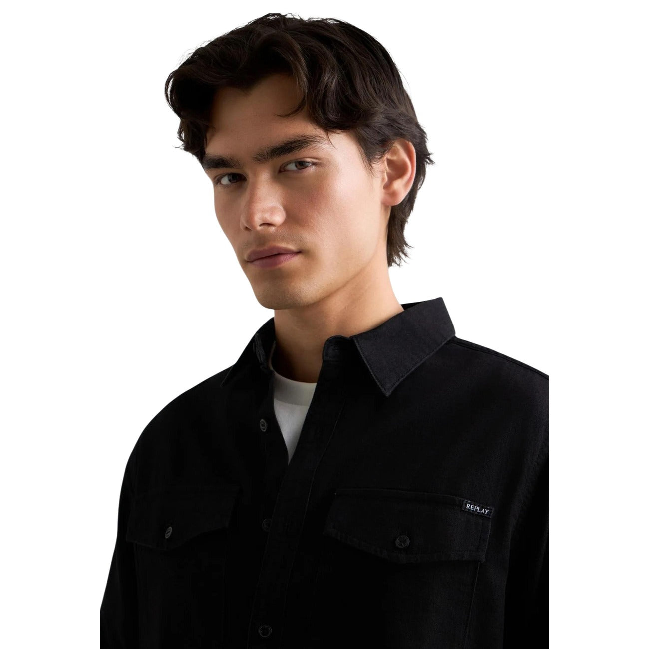 Chemise Denim Replay Homme – Noir