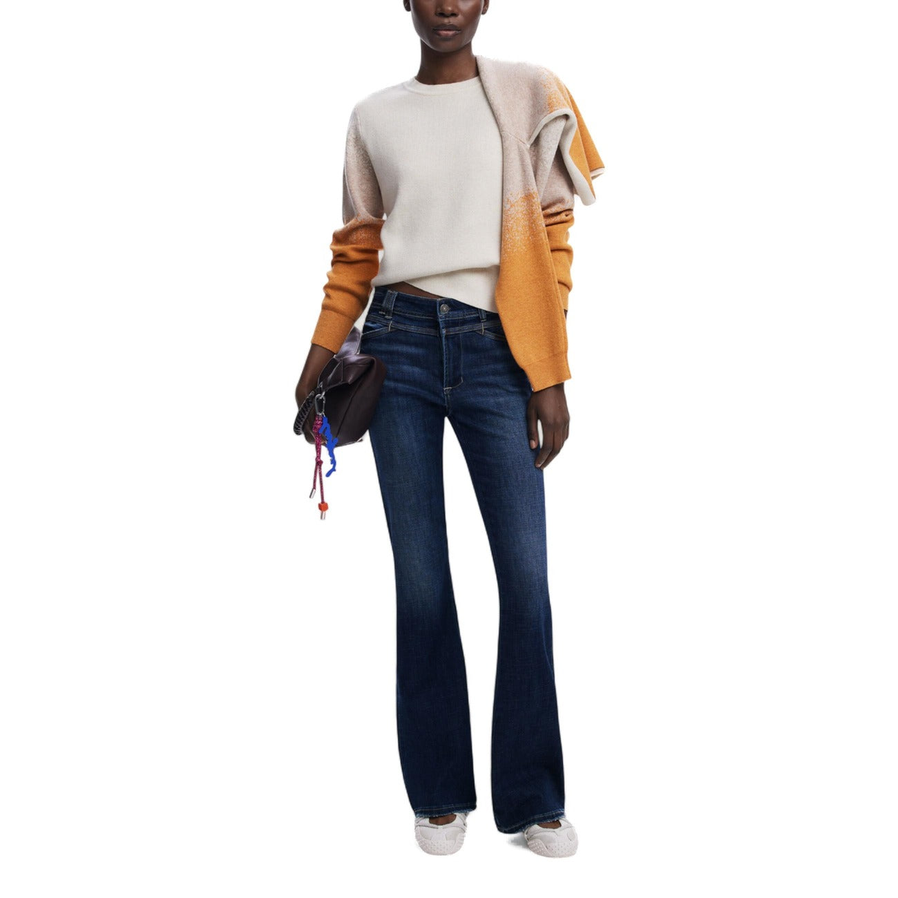 Pull femme Desigual à motif coloré – Beige