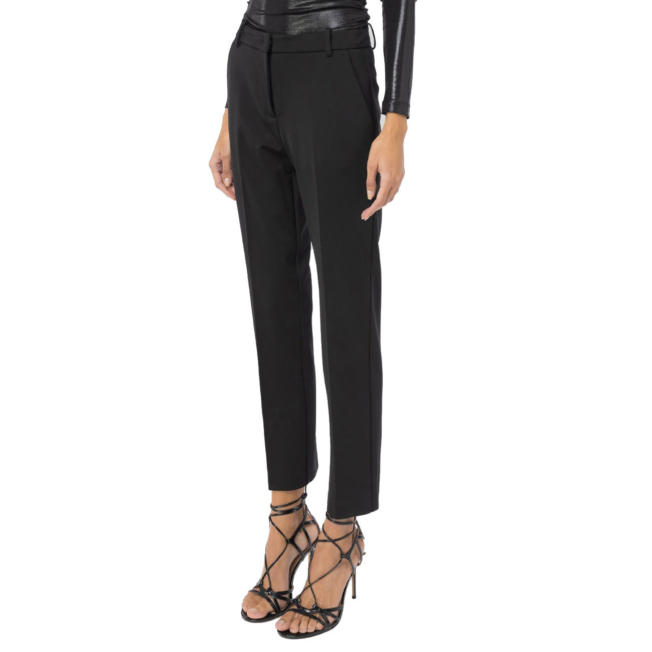 Pinko women's trousers in mixed viscose – Black