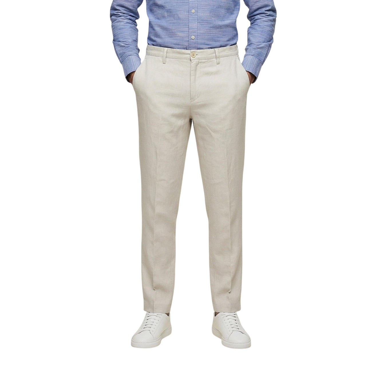 Men's Borghese Linen Trousers – Camel