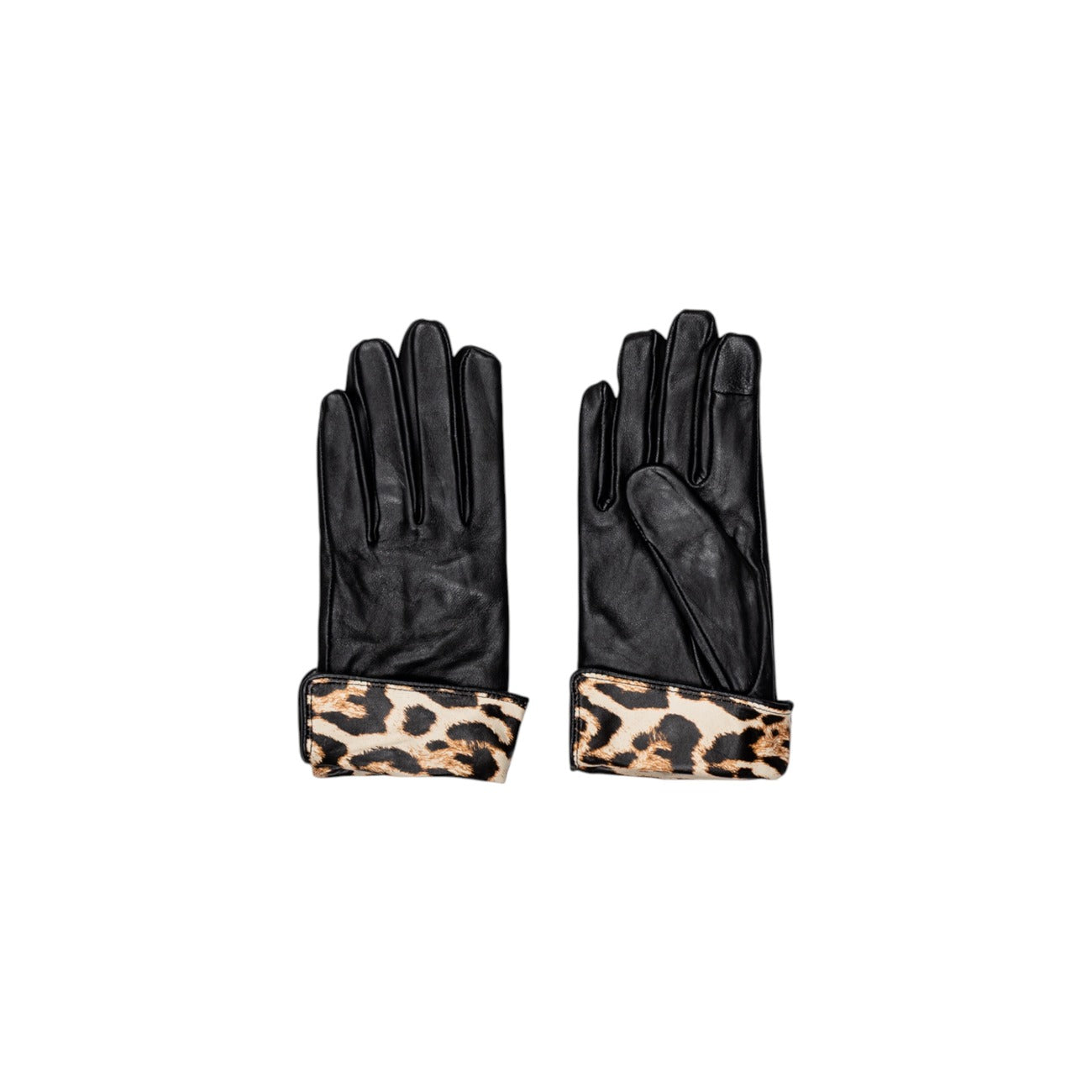 Gants Pieces Femme noirs en cuir