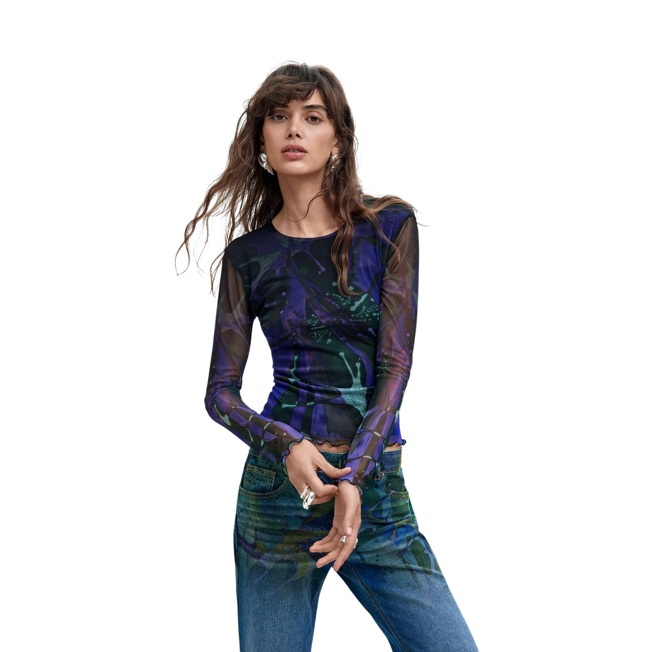Women's Desigual Long-Sleeved T-Shirt – Violet