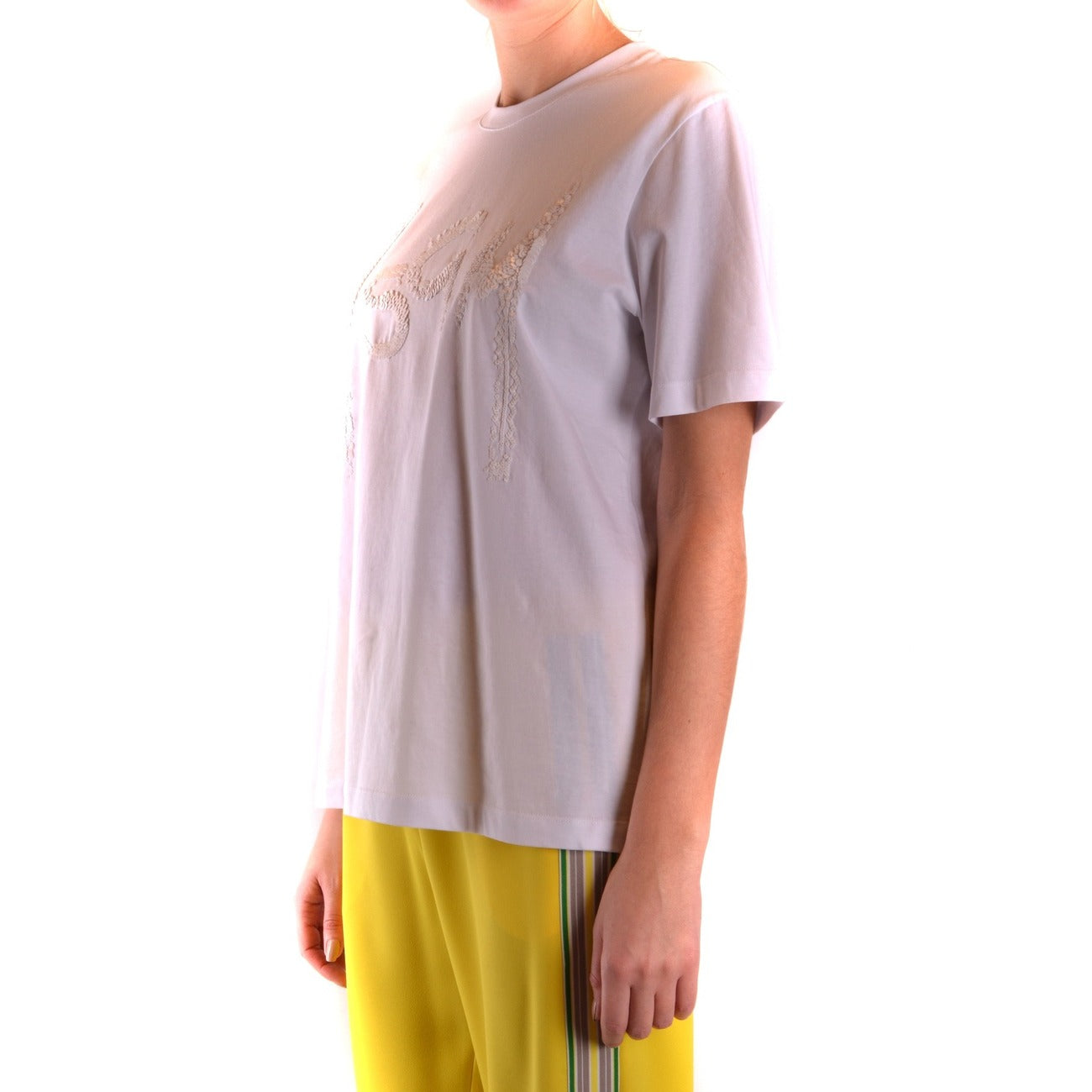 MSGM Women's Sequin Cotton T-shirt – White