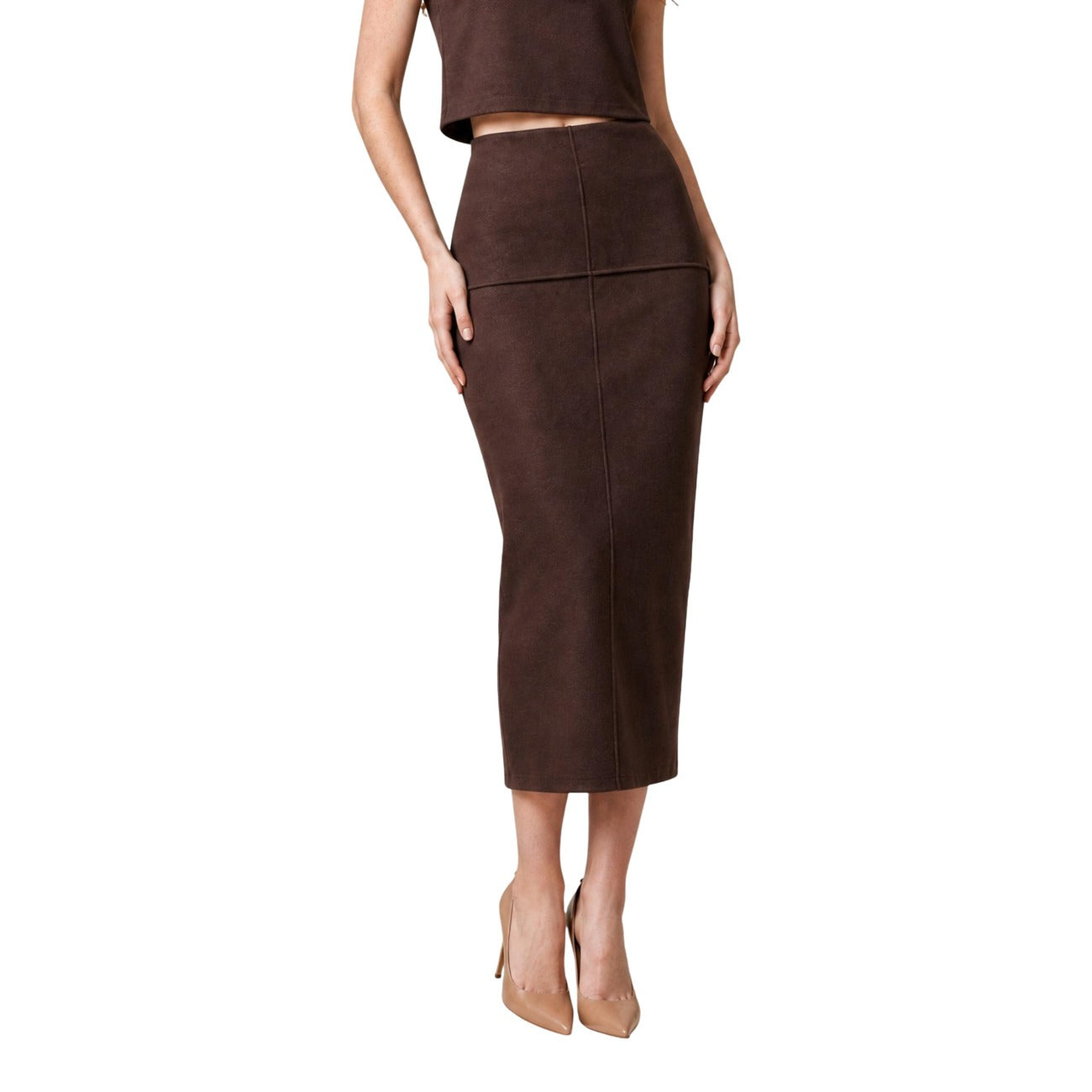 Jacqueline de Yong Women's Brown Pencil Skirt