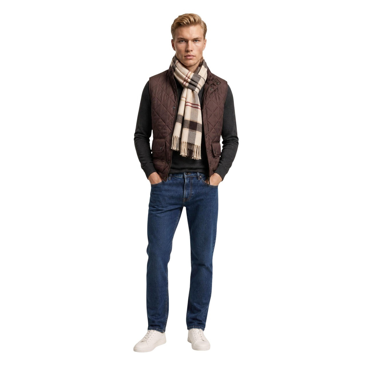Écharpe Barbour Harriet Tartan Homme – Blanc