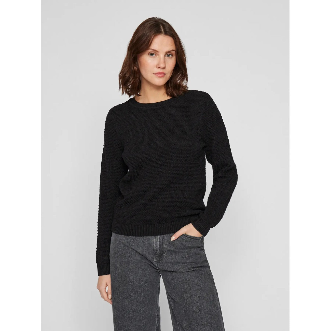 Pull Vila Clothes Femme en Coton – Vert/Noir