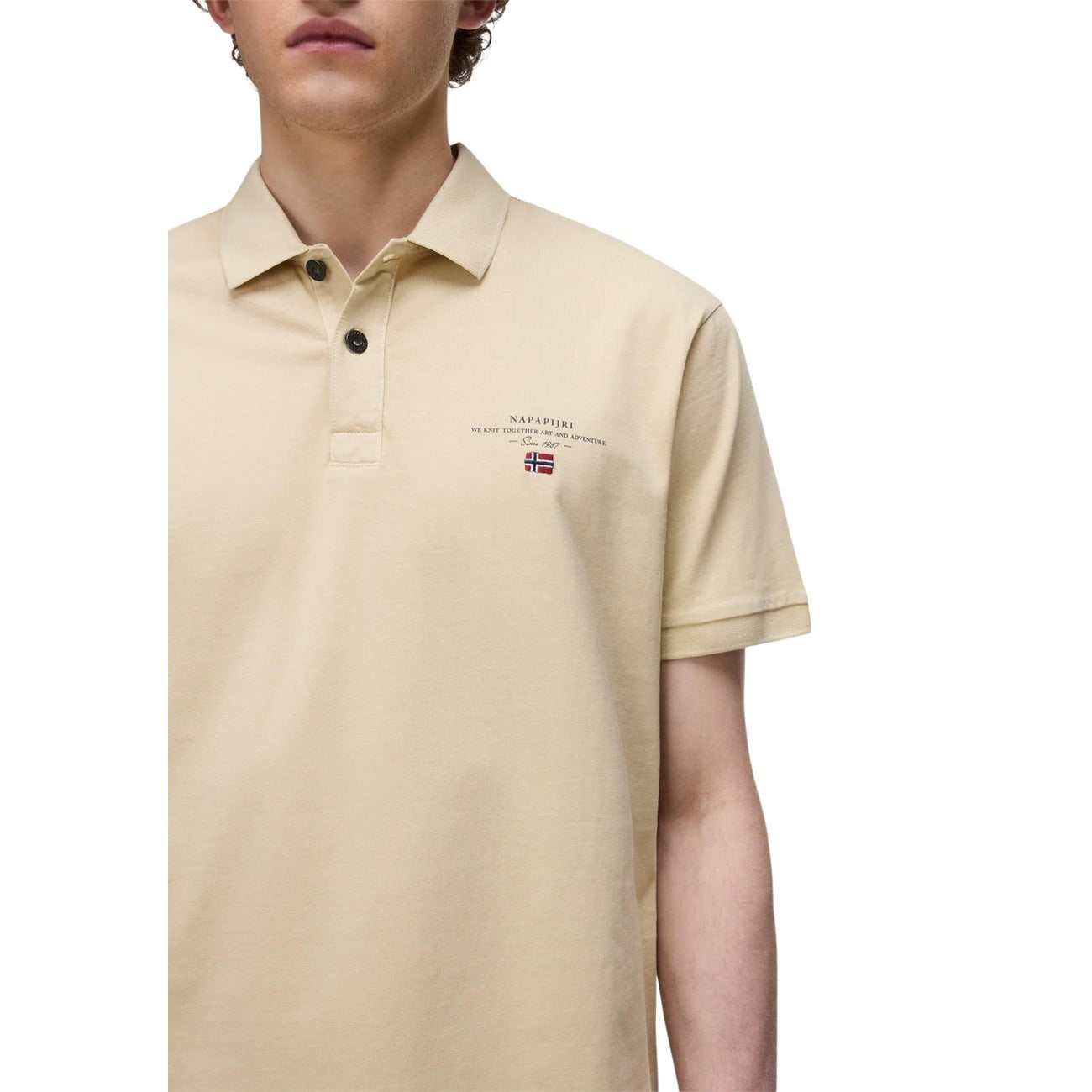 Polo Napapijri Homme – Jaune, Bleu et Blanc