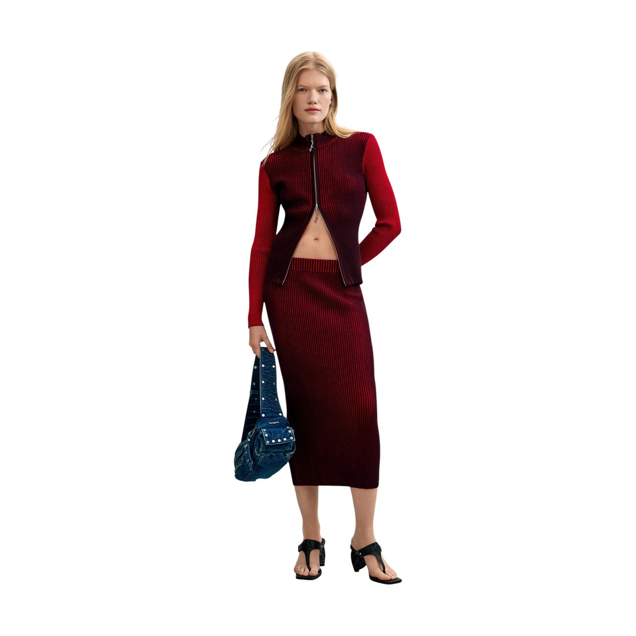 Pull slim femme Desigual – Rouge