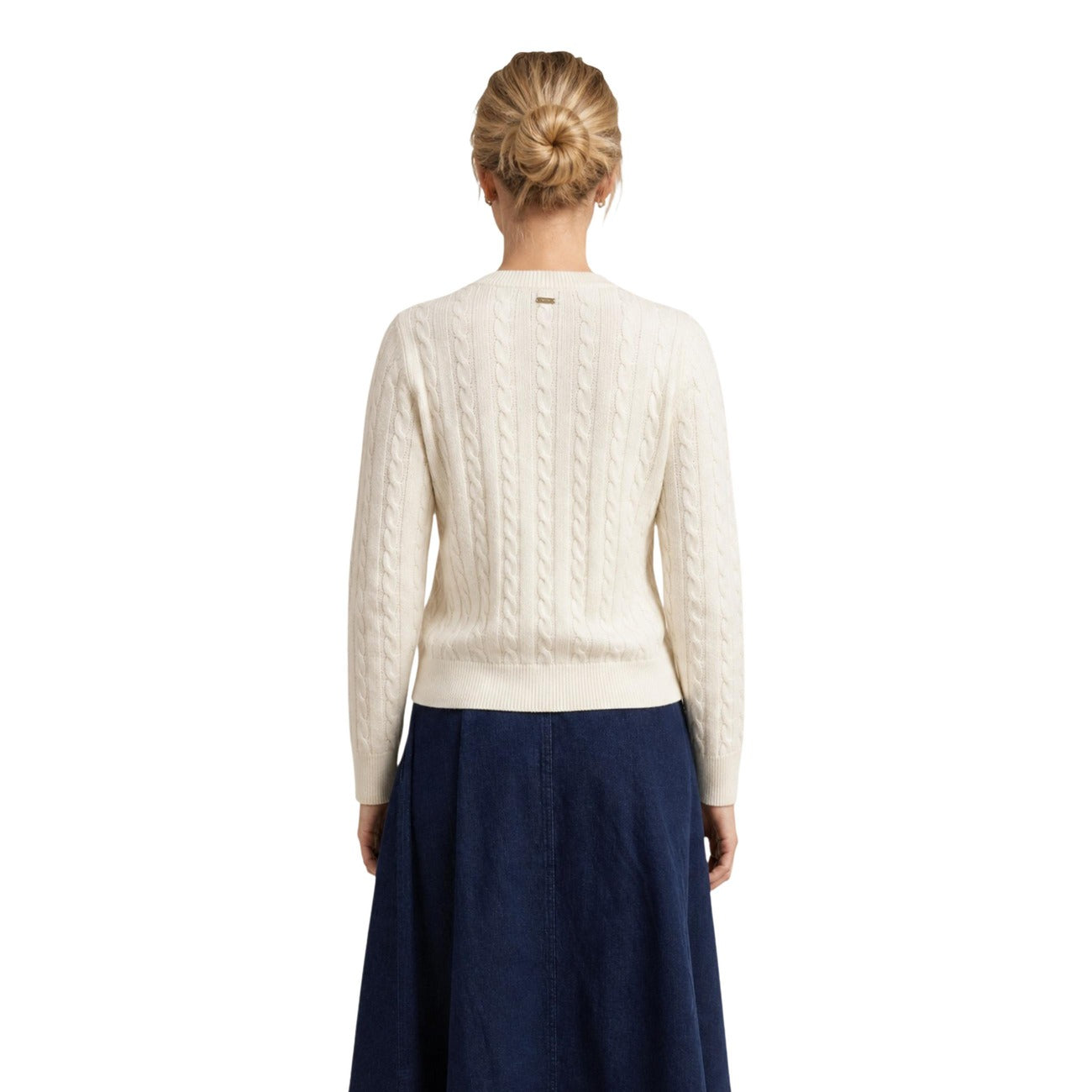 Pull Barbour Ashdown Femme Laine & Coton – Blanc