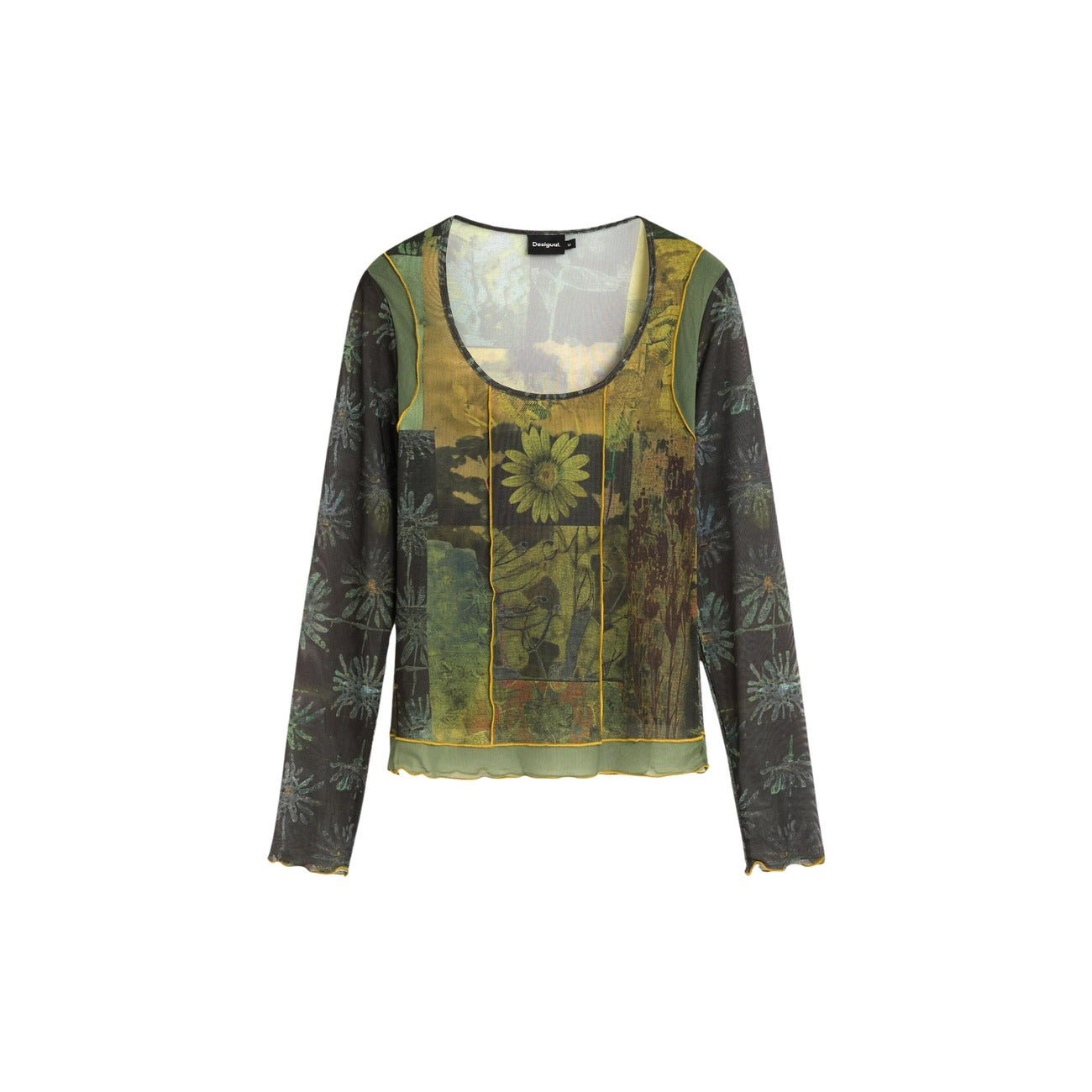 Women's Desigual floral long-sleeved T-shirt - Black