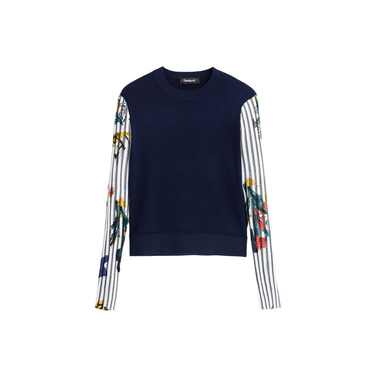 Pull Desigual Femme Floral avec Laine – Bleu