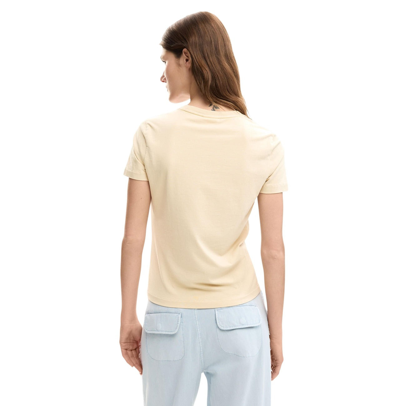 T-shirt Desigual Femme beige floral