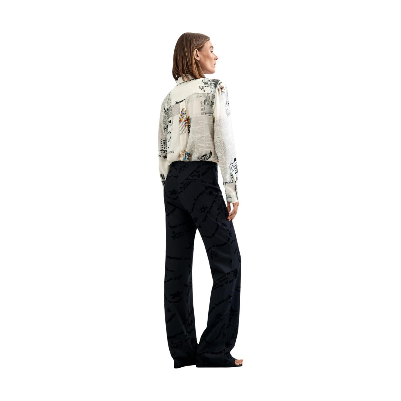 Pantalon Desigual Femme Imprimé – Noir