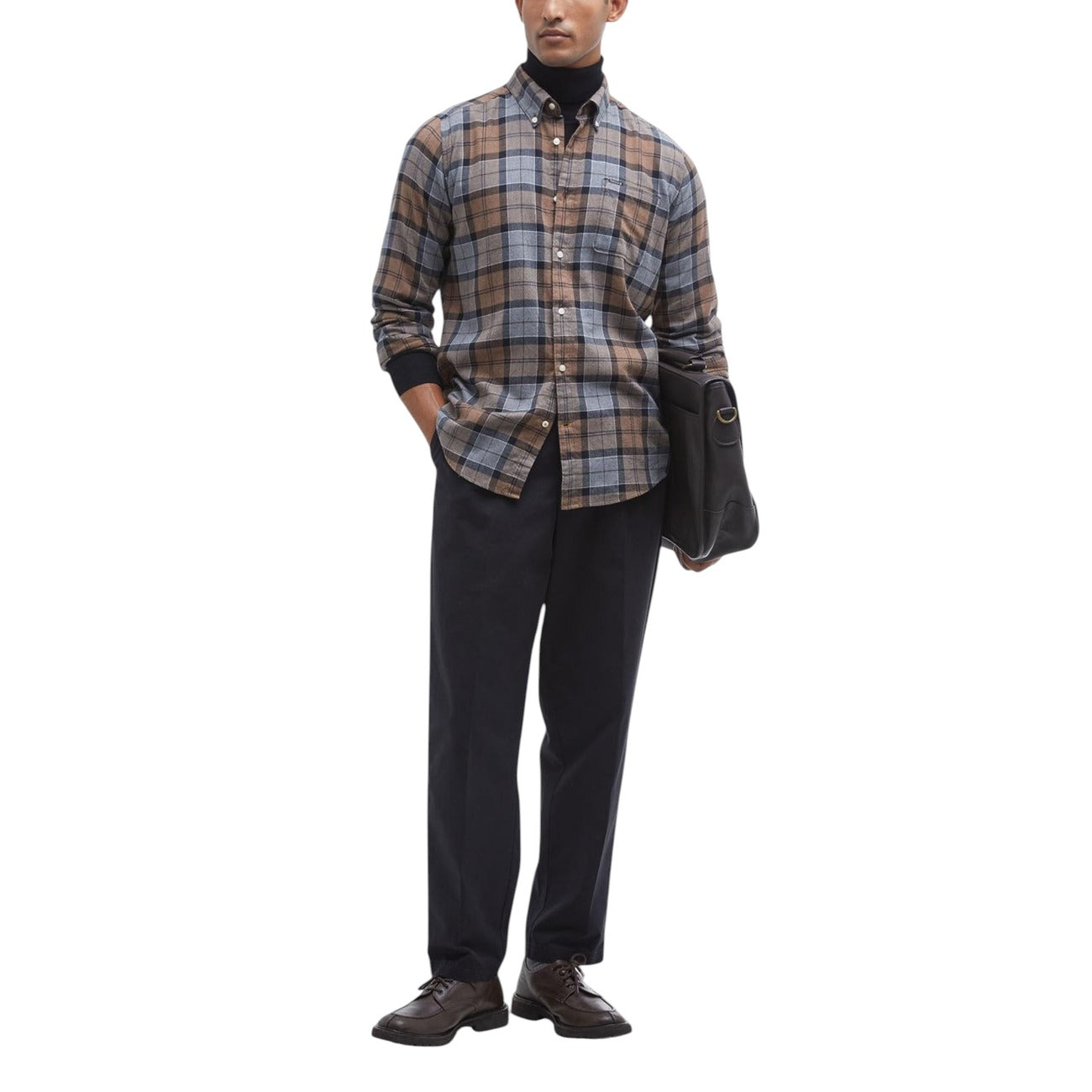 Chemise Barbour Homme beige à carreaux