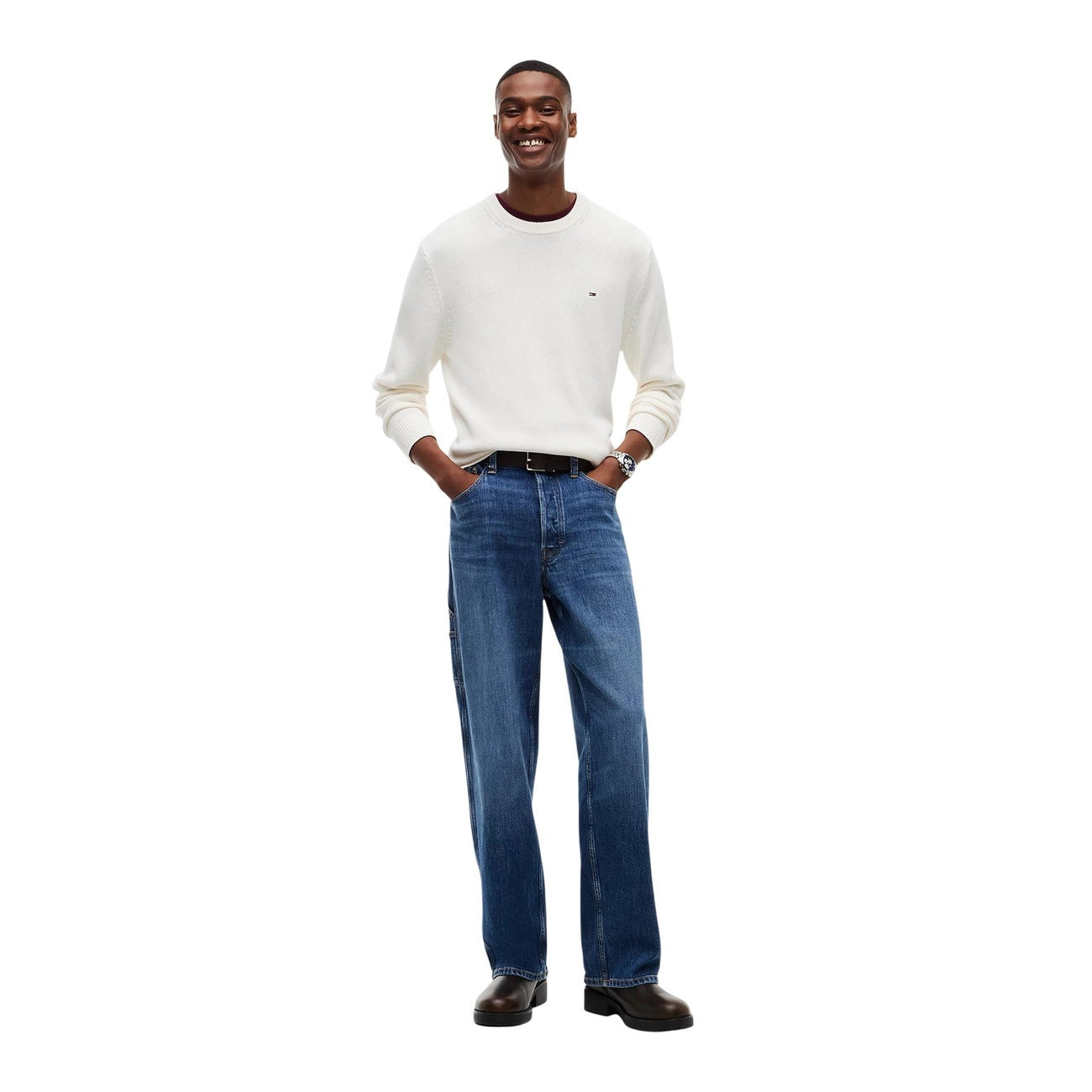 Tommy Jeans Men's Cotton Jumper – White
