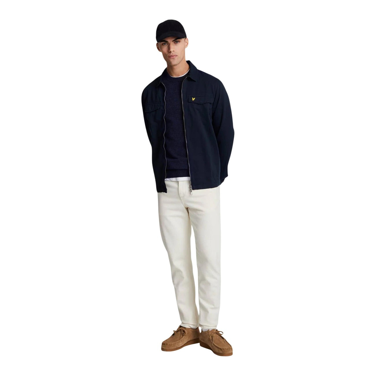 Pull Lyle & Scott Homme en Laine – Bleu/Noir