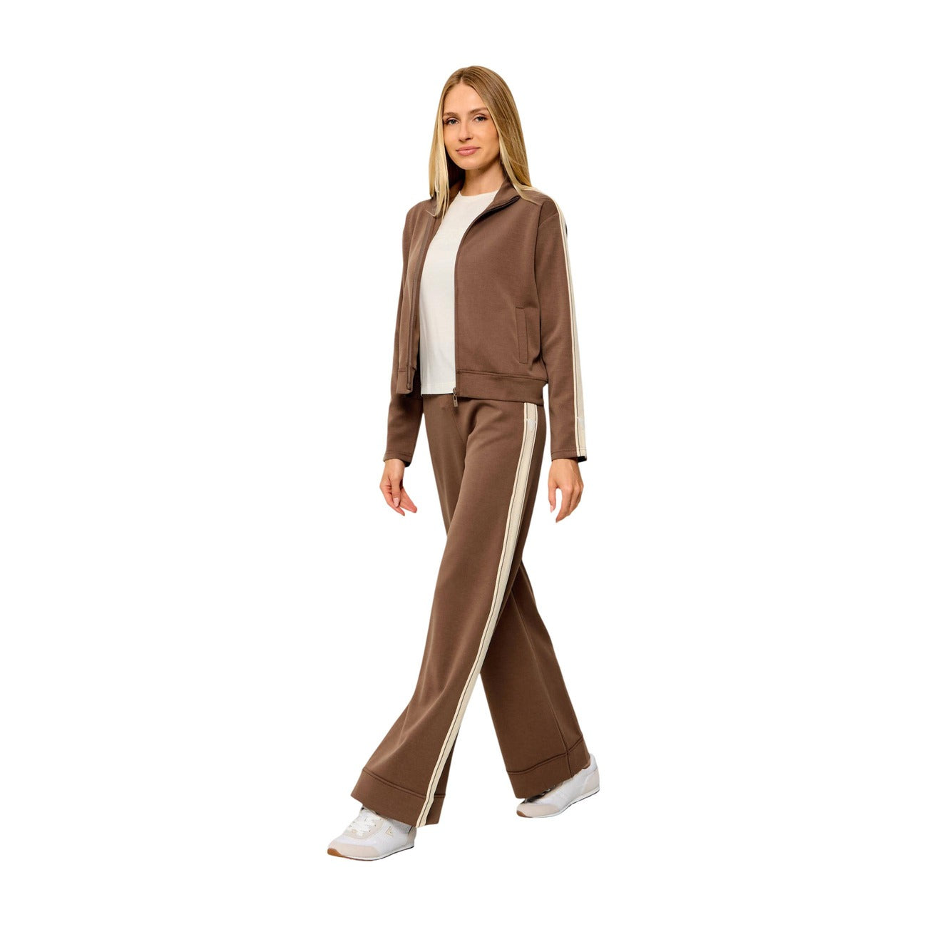 Pantalon Guess Merope Wide Leg Femme – Marron