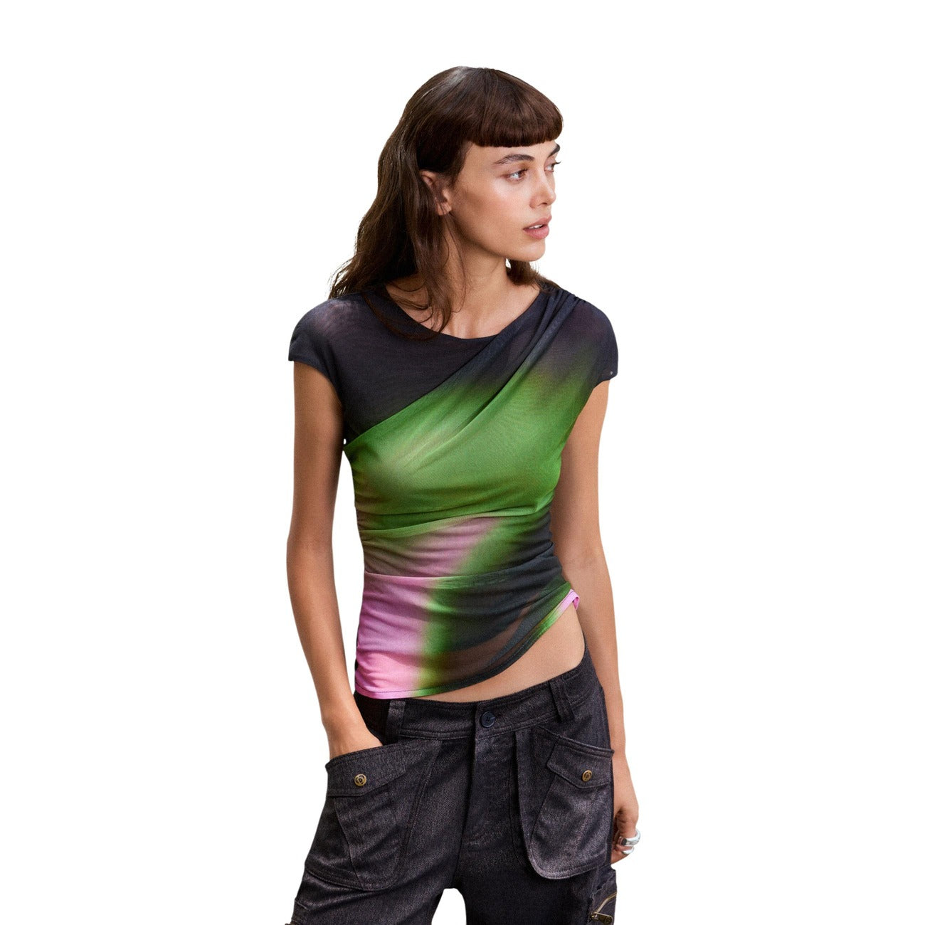 Women's Desigual Stretch T-Shirt - Black