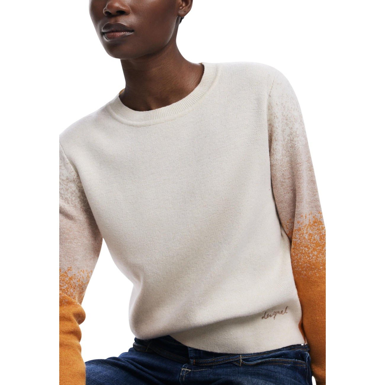 Pull femme Desigual à motif coloré – Beige